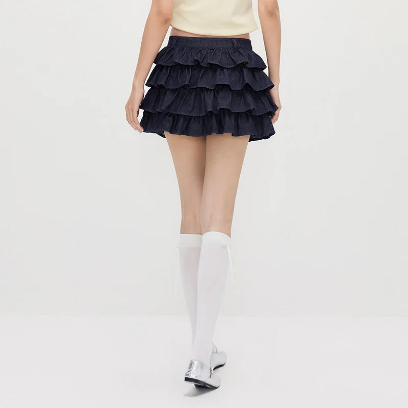 Semir Women Skirt Denim Fluffy Cake Dress Cool Stylish Y2K Cute Mini 2026 Summer Street Fashion Wear