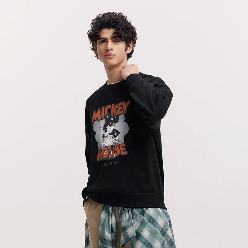 Semir Casual Hoodie Men Spring Loose Crew Neck Letter Embroidery Couple Style Fashion Print Comfortable Daily Wear Top
