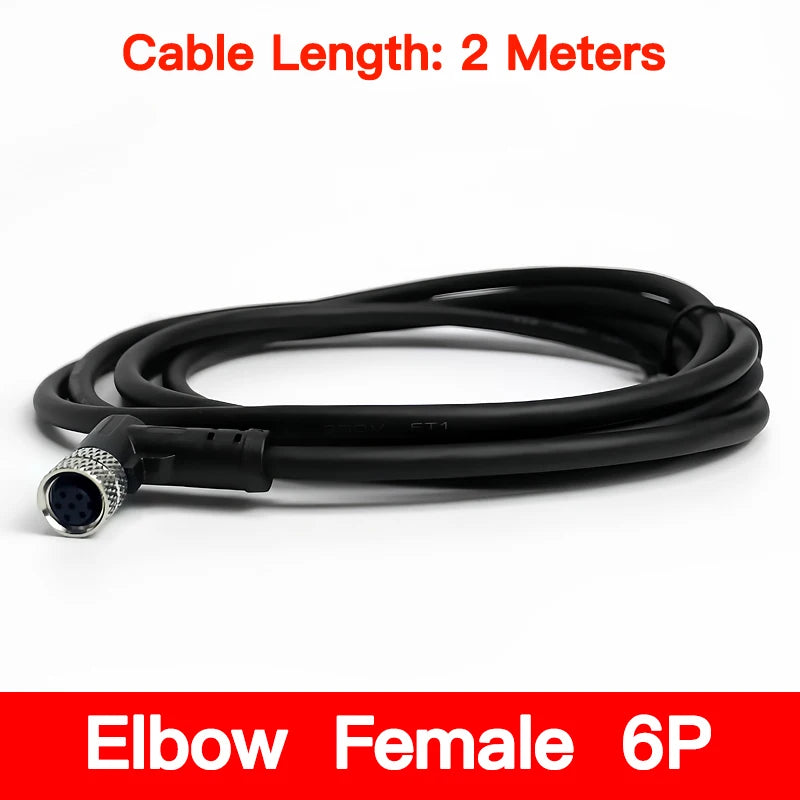 2Meters Waterproof M8 Sensor Connector, Male & Female 3/4/5/6/8 Pin, Integrated Injection Molding Industrial Cable Plug