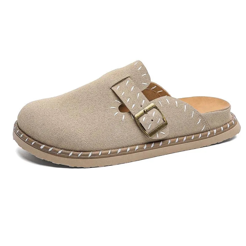 Men's Mules slip on casual shoes new summer breathable light soft-sole anti-slip outdoor fashion versatile walking semi slippers