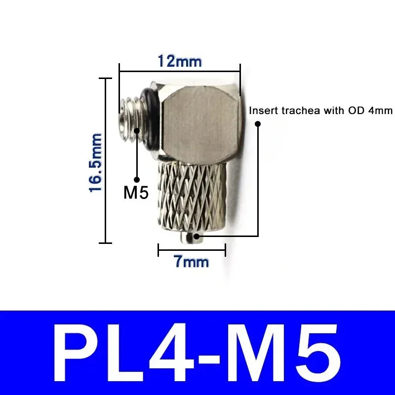 Male Thread M3 M4 M5 M6 -Air Tube 3mm 4mm 6mm OD Mini Pneumatic Pipe Connector Screw Through Quick Fitting Fast Twist Joint