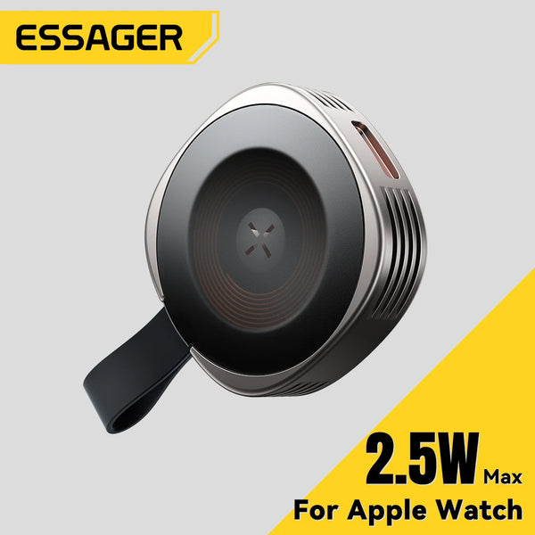 ឆ្នាំងសាកឥតខ្សែម៉ាញេទិក Essager សម្រាប់ iWatch 8 7 6 5 4 3 2 SE ចល័ត USB ប្រភេទ C ឆ្នាំងសាកម៉ាញេទិកលឿនសម្រាប់ iWatch Ultra