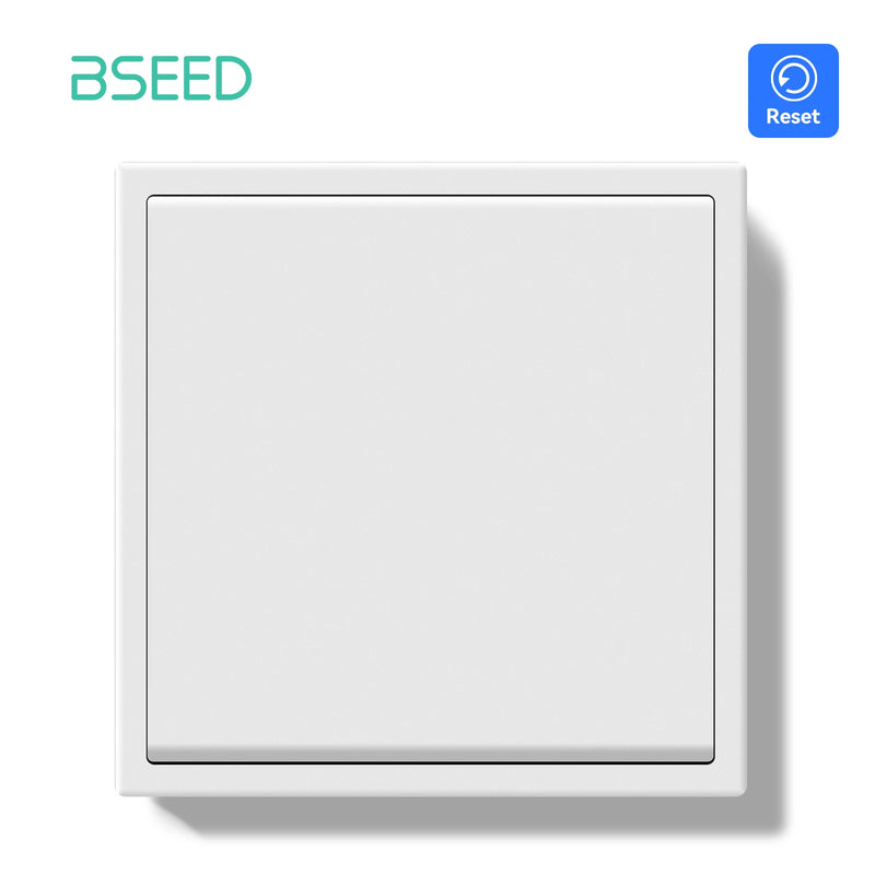 BSEED Mechanical Push Button Switch 1/2Gang 1Way Wall Light Switch Automatic Reset Switch Plastic Frame Rebound Switch