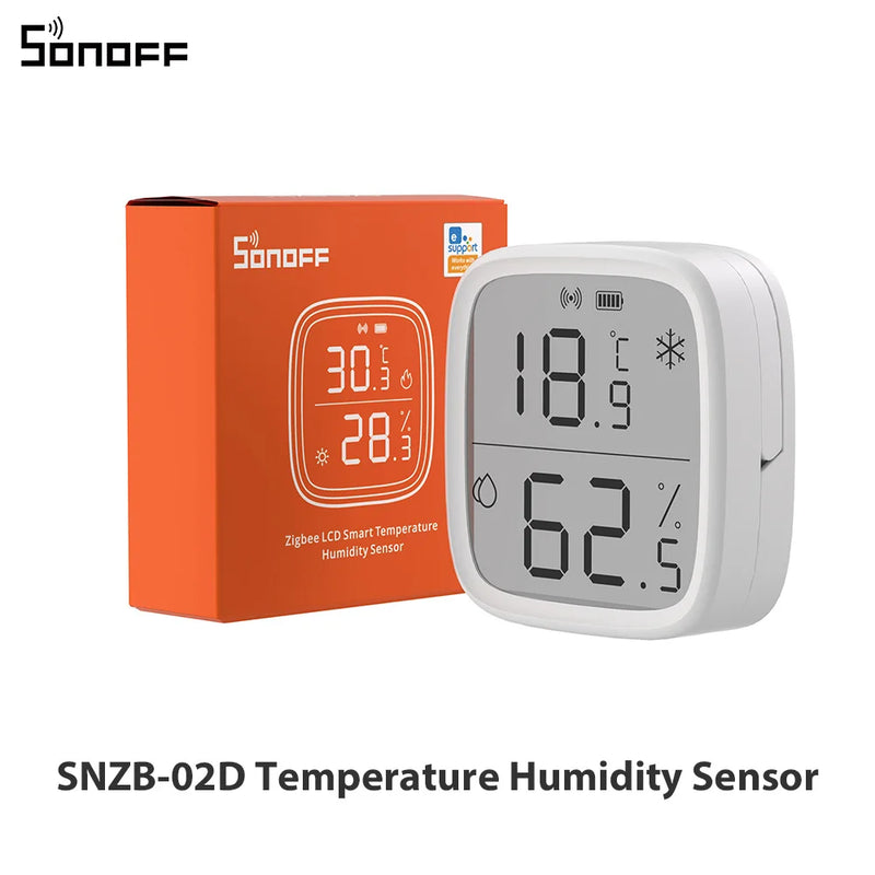 SONOFF SNZB-02D Zigbee LCD Smart Temperature Humidity Sensor Hygrometer Thermometer Works with Alexa Google Home via Zigbee Hub