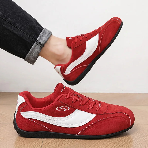 Men women's casual preppy leather shoes soft sole four seasons light breathable comfort outdoor fashion couples walking sneakers