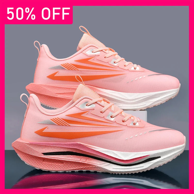Unisex Sports Shoes Breathable Casual Professional Running Shoes Teenagers Anti Slip Shock-absorbing Thick Soled Training Shoes