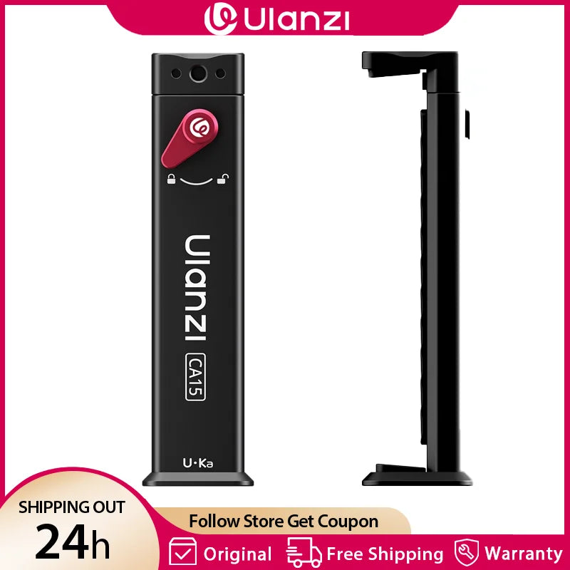 ក្ដាប់ថេប្លេត Ulanzi CA15 OneLock ធ្វើពីដែក អាចលៃតម្រូវបាន សម្រាប់ដាក់ថេប្លេត និង iPad ជាមួយវីស 1/4" Cold Shoe Arca Quick Release Mount