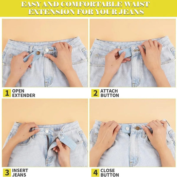 2pcs Seamless Jeans Waist Extension Buckle, Adjustable Waist Extender for Men'S And Women'S Jeans, Waist Extender. buttons.