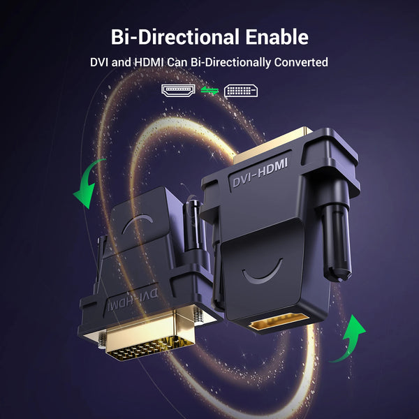 Ugreen DVI to HDMI Adapter Bidirectional DVI-D 24+1 Male to HDMI Female Cable Connector Converter for HDTV Projector HDMI to DVI