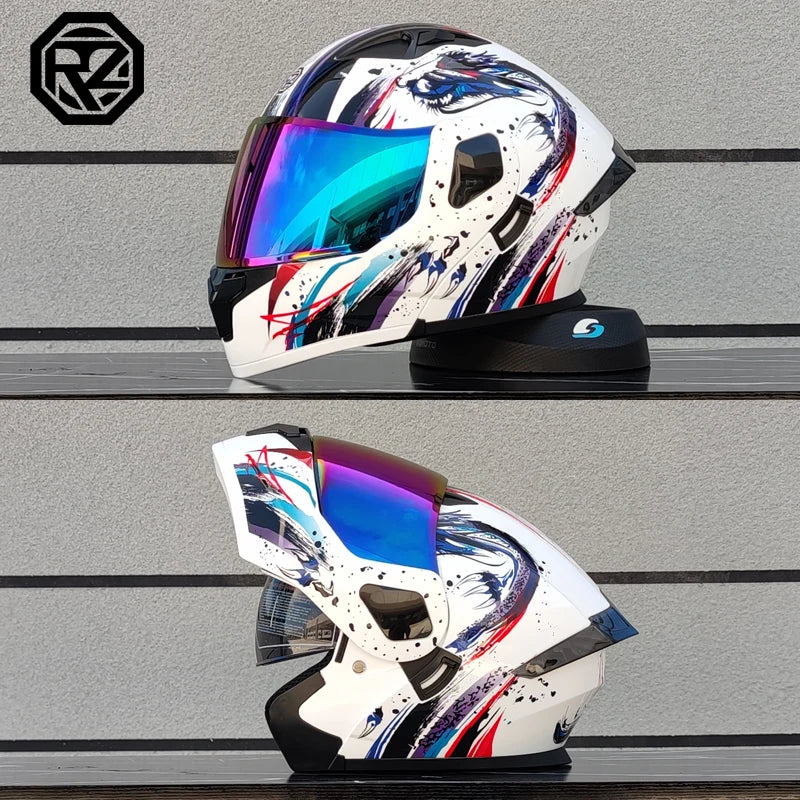 High Quality ORZ Motorcycle Full Face Helmet Four Seasons Motocross Racing Modular Flip Up Casco Moto Men Women Off Road Helmet