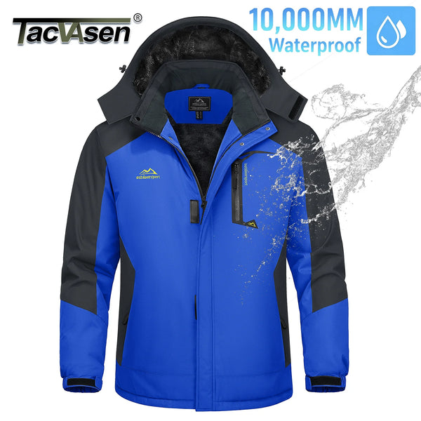 TACVASEN Mens Winter Padded Ski Snow Coats Waterproof Fleece Insulated Parka Jackets Outdoor Snowboard Warm Daily Raincoat