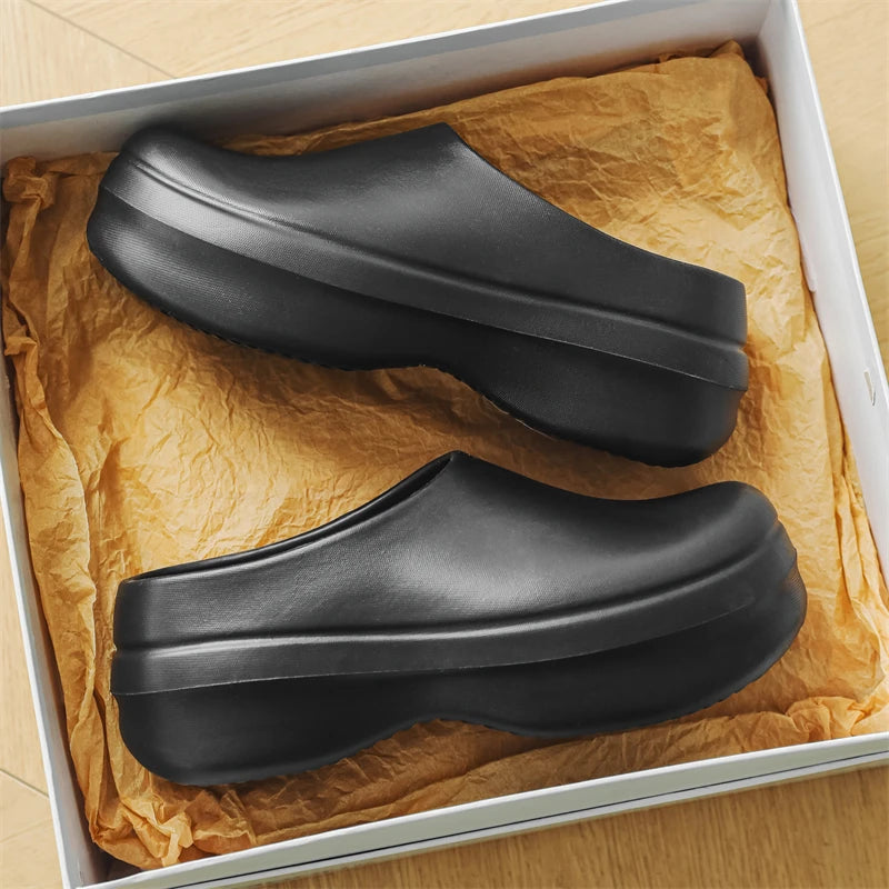 Hotel Chef Slippers Four Season New Non-slip Waterproof Oil-proof Soft-sole Kitchen Work Shoes Men's Outdoor Casual Safety Shoes
