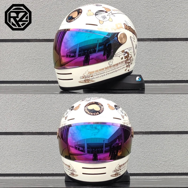 ORZ-806 Motorcycle helmet retro cruise motorcycle full helmet personalized lens ABS material