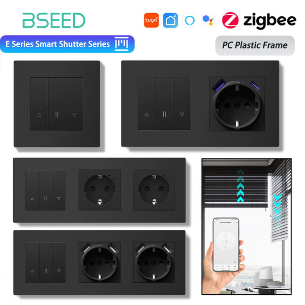 BSEED E Series Smart Zigbee Shutter Switch For Electric Motorized Blinds Roller Shutter Tuya Google Home Alexa Voice Control