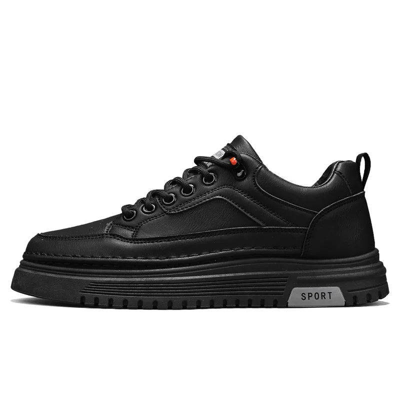 Students casual white shoes spring new soft-sole anti-slip comfort flat outdoor walking shoes men's thick-sole sports board shoe