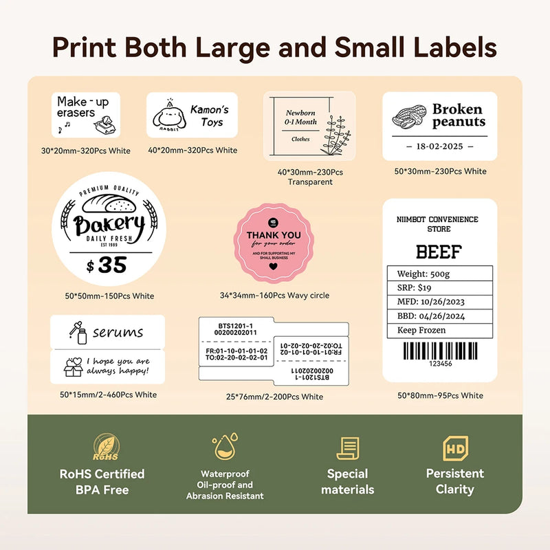 NIIMBOT B21/B1 Portable Thermal Printer 1500mAh Wireless Sticker Printer With Self-adhesive Labels For Barcode Clothing Jewelry