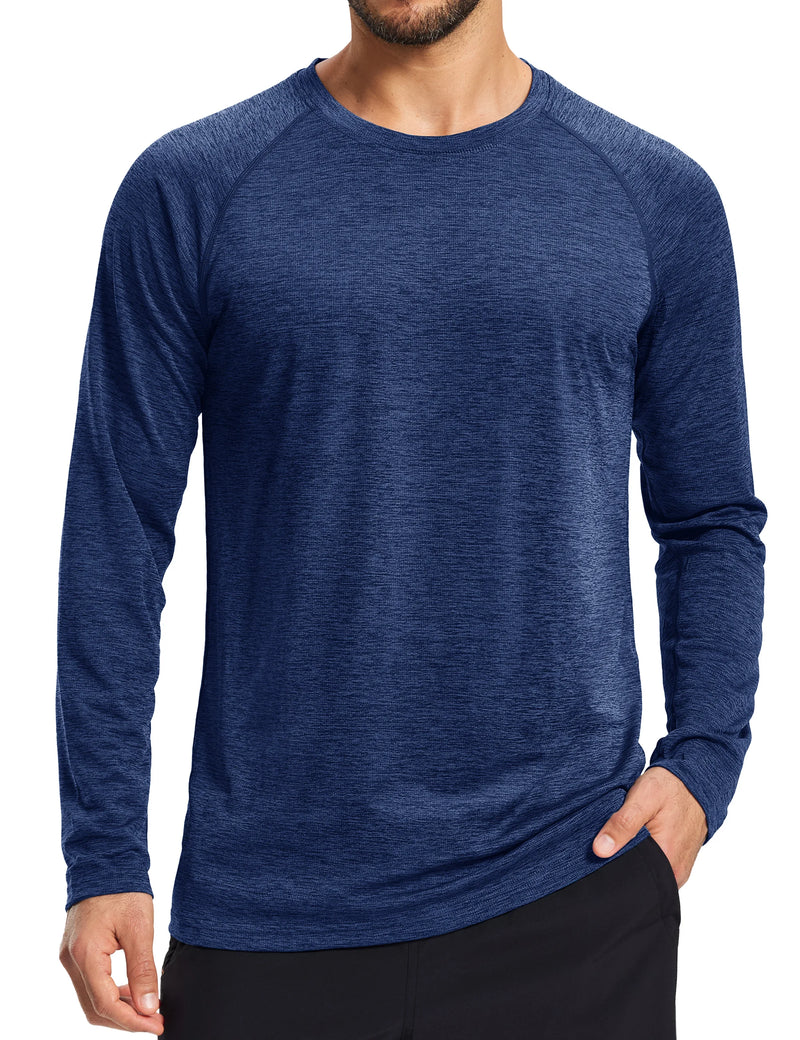 TACVASEN Men's UPF 50+ Sun Protection Long Sleeve T-Shirt Quick Dry Breathable Athletic Tee Running Fishing Hiking Workout