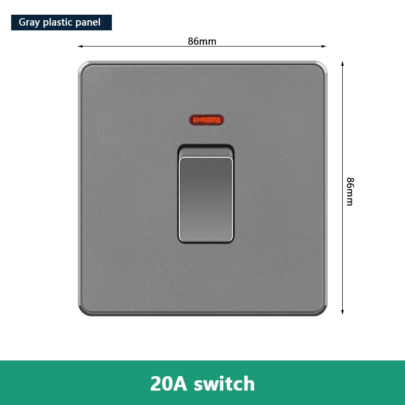 EU RU UK 20A 45A High Power Wall Switch,Korea Standard Plastic Panel ON OFF Rocker Switch for Water Heater Light Air Conditioner