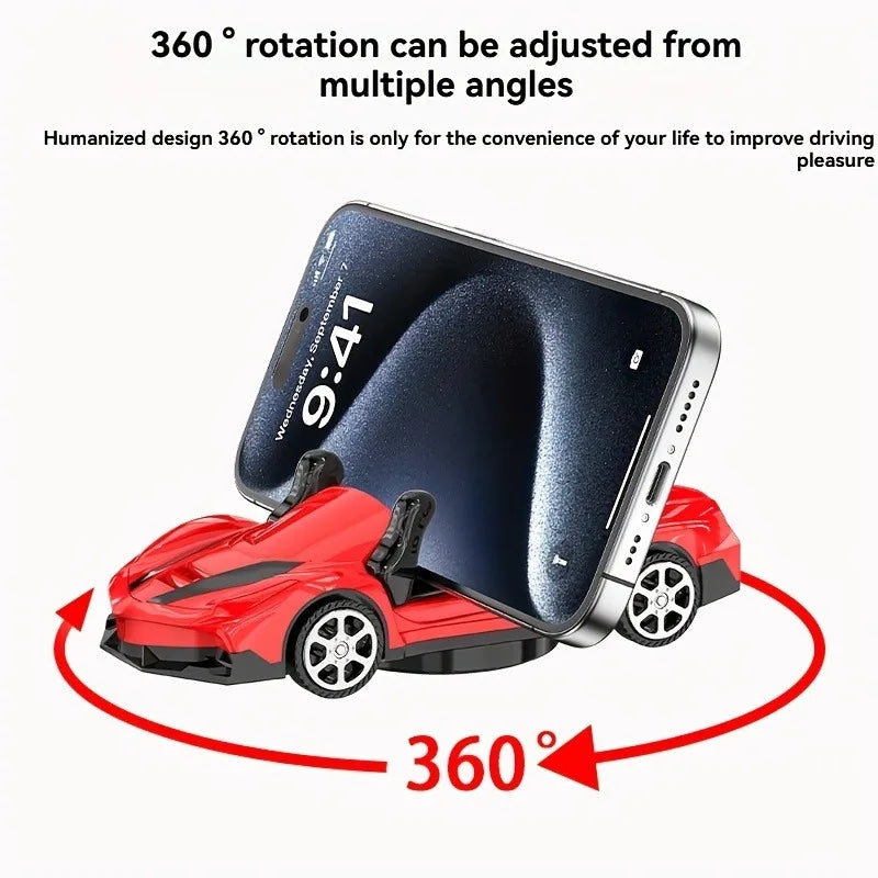 1pc creative super cool car model phone holder, sports style phone holder, dashboard rotating phone holder. red,black.