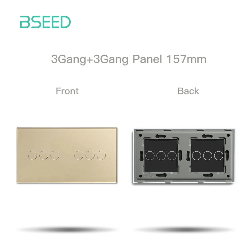 BSEED 1/2/3Gang Zigbee Touch Switch Part Glass Panel Smart Dimmer Curtain Switch DIY Part Zigbee Socket Parts With Neutral Line