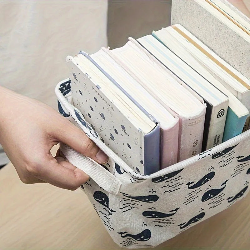 1pc Folding Storage Basket,Desktop Organizer,Storage Container,Shelf Baskets,Miscellaneous Items Organizing Box.storage bags