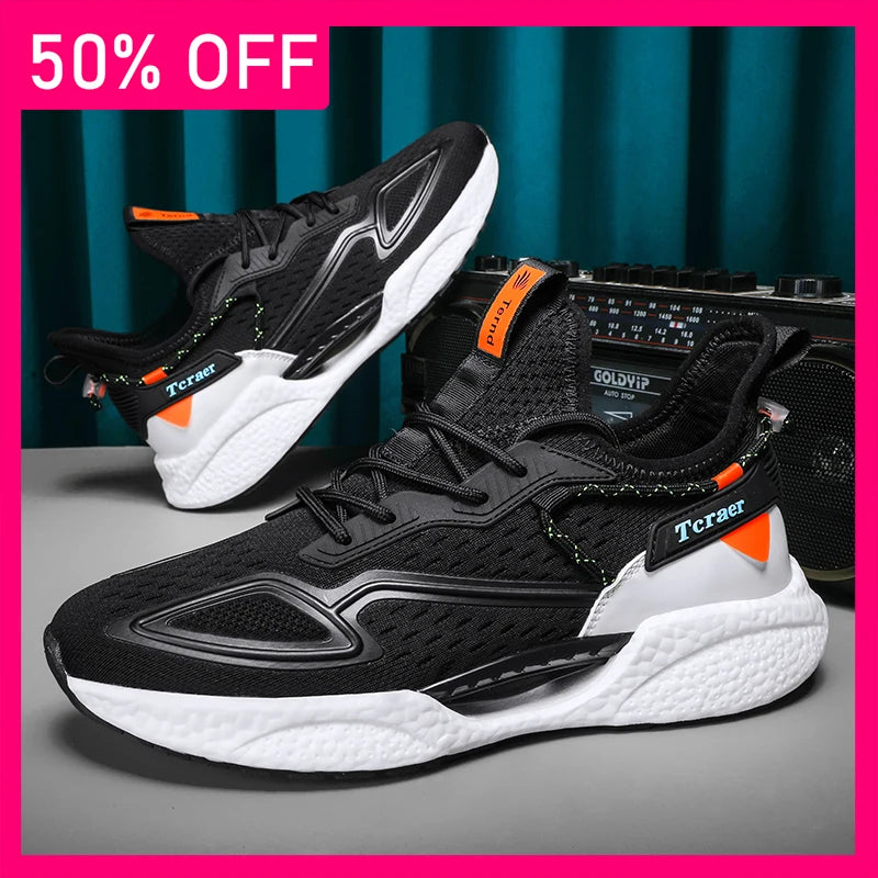 Mens Running Shoes 2026 New High Quality Lightweight Mesh Thick Sole Cushioning Fashion Lace Up Unisex Walking Casual Sneakers