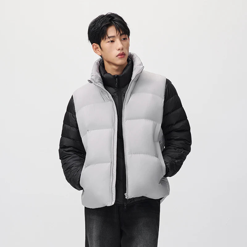 Semir Men Down Vest Solid Color Puffer Windproof Water Repellent 90 Percent Down Fill 2026 New Winter Daily Wear