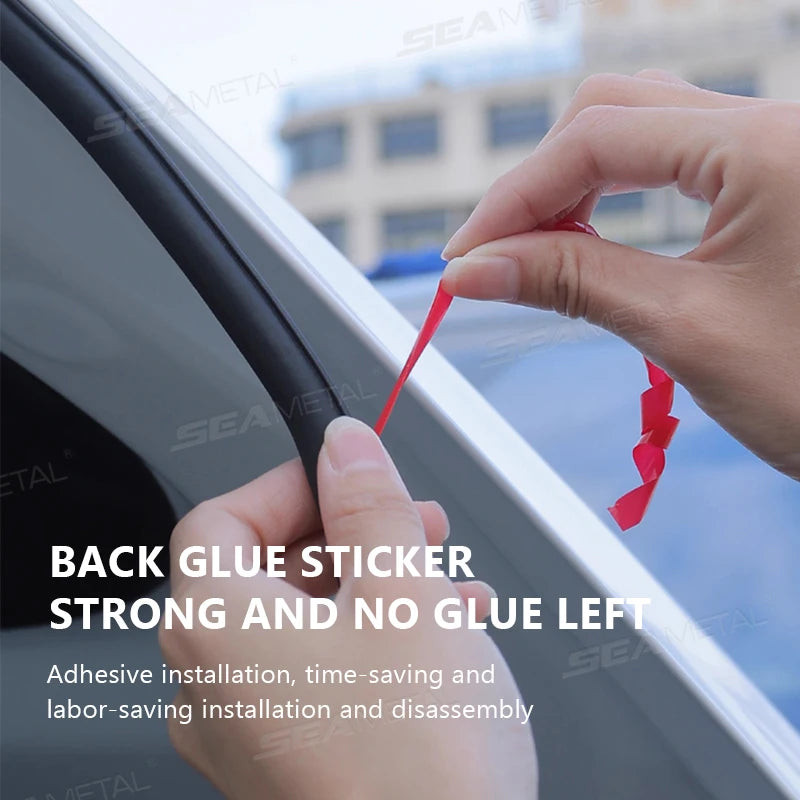 SEAMETAL 1.2m Car Door Edge Seal Strip Rubber C-Pillar Weatherstrip Waterproof Soundproof Auto Sealant Strip for Car Truck SUV