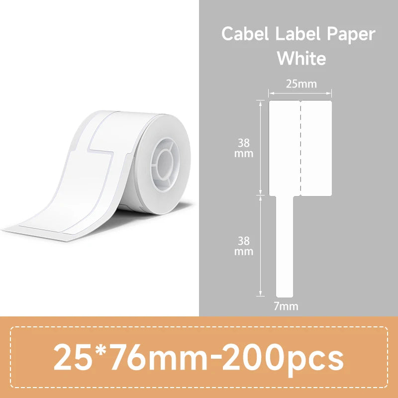 1 Roll Niimbot Cable Label for B1 B21 B3S B31 B4 Color Self-adhesive Self-adhesive Sticker for Communications