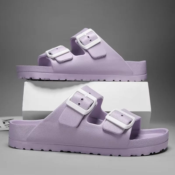Summer Flat Birken Slippers Women Slides Ladies Slip on Sandals with Double Straps Fashoin Indoor Shoes Soft Slippers Beach