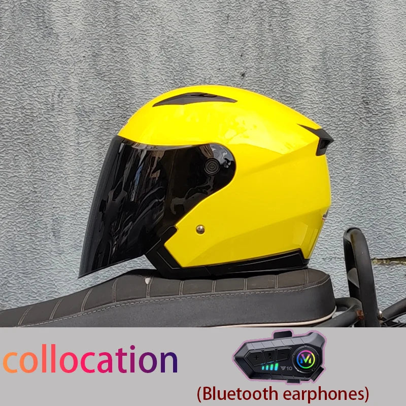 Motorcycle semi covered helmet cascos para motos with built-in sun visor Bluetooth helmet motorcycle helmet