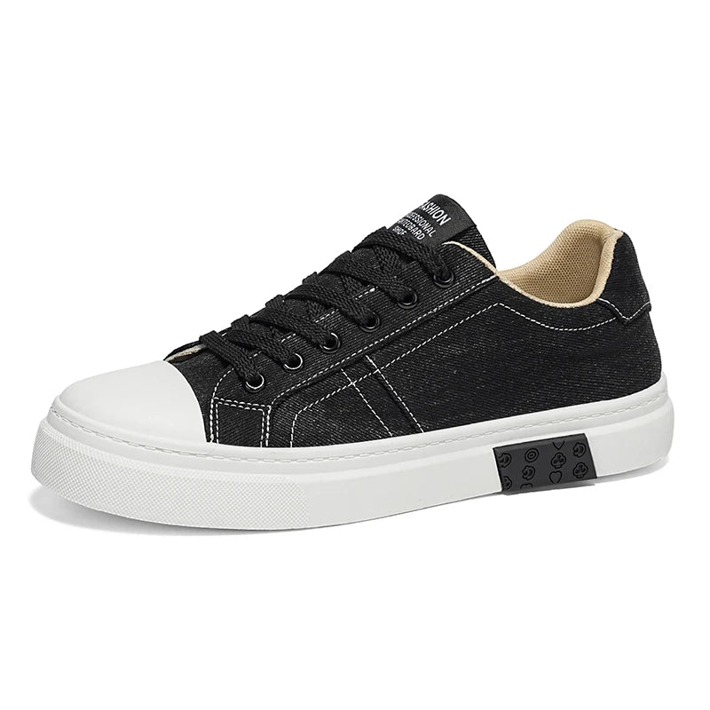 Men's casual canvas shoes four seasons breathable light soft sole comfort outdoor walking shoes fashion flat sports board shoes