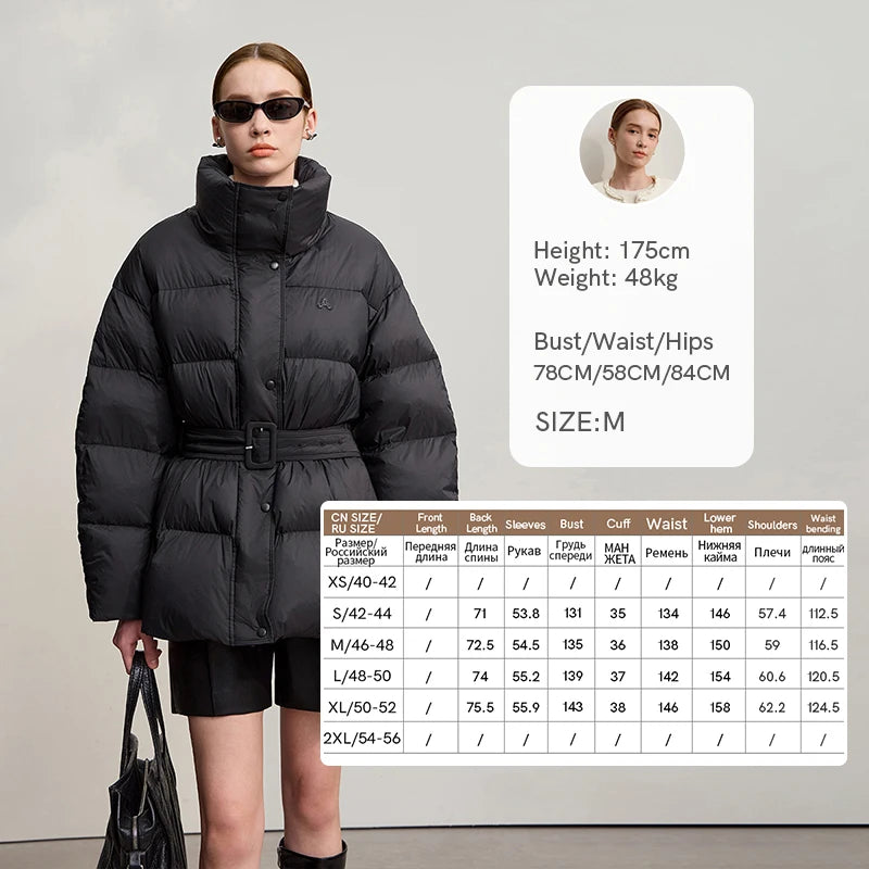 Amii Women's Padded Jacket 2026 Winter Loose Zipper Turtleneck Long Sleeves New Outerwear Solid Color Versatile Coat 12524052