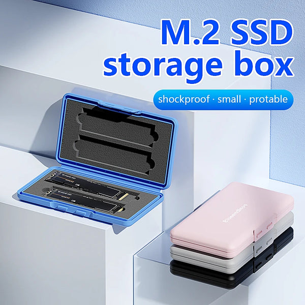 កាបូប Blueendless SSD SSD កាបូបដាក់ឥវ៉ាន់ចល័តសម្រាប់ M.2 SATA NVMe PCie Solid Disk កាបូបការពារទឹក និងប្រឆាំងនឹងឋិតិវន្ត