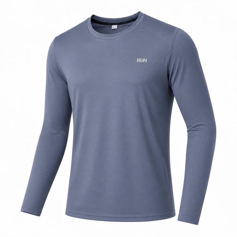 Men's UPF 50+ UV Protection Long Sleeve Sports T-Shirt, Quick Dry Breathable Athletic Tee for Running Fishing Outdoor Workout