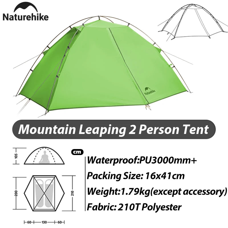 Naturehike 2026 New Mountain Leaping Ultra Light Outer Skeleton Hiking Tent with Entrance Hall Outdoor Portable Hiking Tent