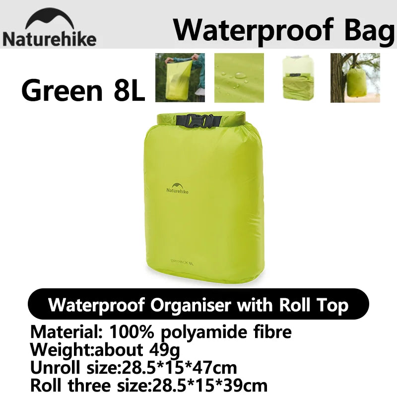 Naturehike2025 New Outdoor Ultralight Roll Top PU2000+ Waterproof Storage Bag Picnic Camping Drinking Water Storage Bag