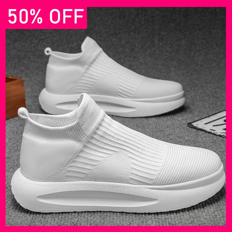 Men Sports Shoes Summer New Comfortable Mesh Breathable Walking Tennis Shoes Soft Sole Rebound Fashionable Walking Shoes for Men