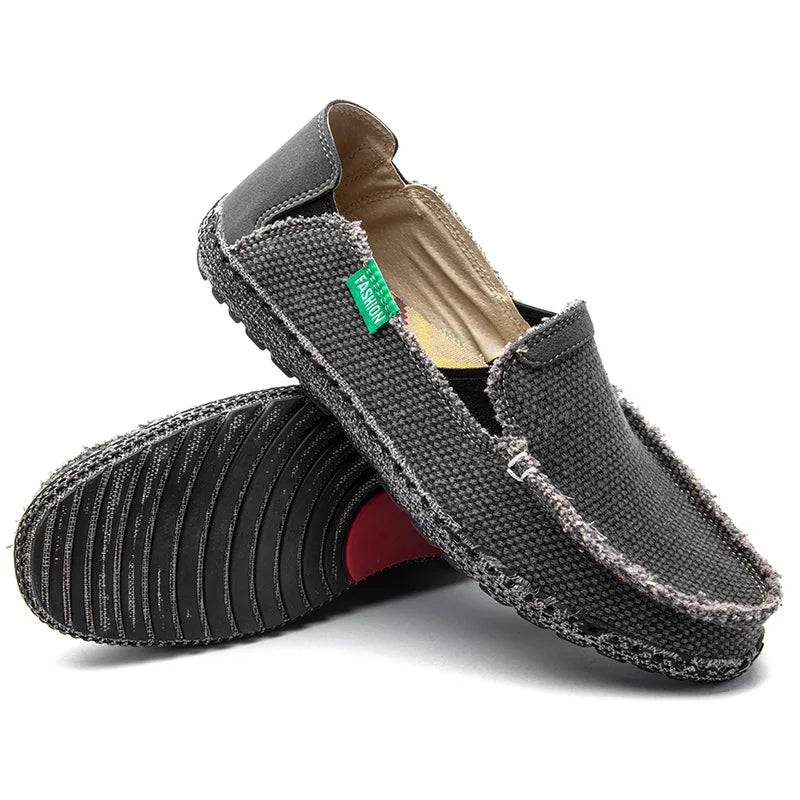 Summer Mens Canvas Slip On Shoes Men Flat Casual Shoes Comfortable Breathable Big Size 47 48 49