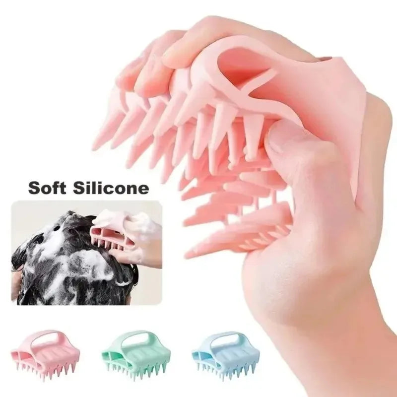1pc Soft Silicone Wide Tooth Scalp Massage Comb Wet Dry Use Anti Dandruff Itch Relief Hair Washing Massager All Hair Types