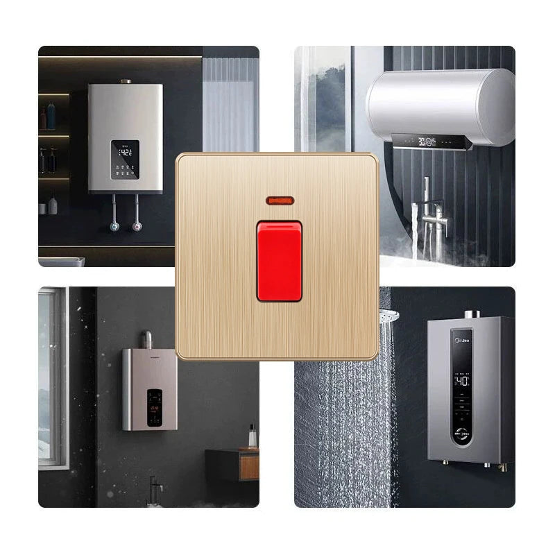 EU RU UK 20A 45A High Power Wall Switch,Korea Standard Plastic Panel ON OFF Rocker Switch for Water Heater Light Air Conditioner