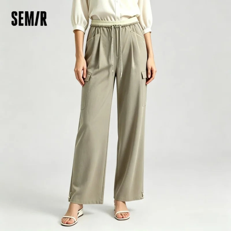Semir Women Pants Color 2026 Block Drawstring UV Protection Quick Dry Wide Leg Urban Casual Everyday Style Soft Comfortable