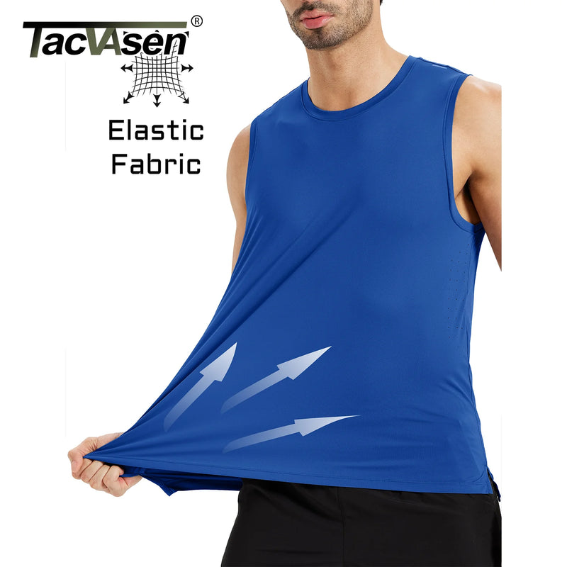 TACVASEN Mens Lightweight Tank Tops Quick Dry Fitness Workout Sleeveless Shirts Summer Muscle Gym Vest Athletic Tank Tops USsize