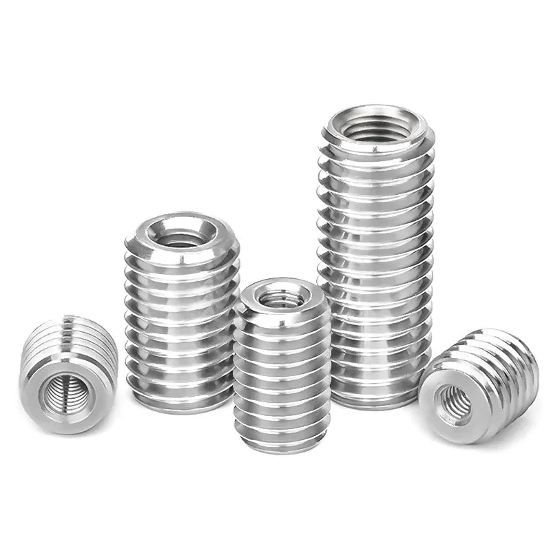 304 Stainless Steel Slotted Inside Outside Self tapping Thread Adapter Screw M2-M10 Wire Thread Insert Sleeve Conversion Nut