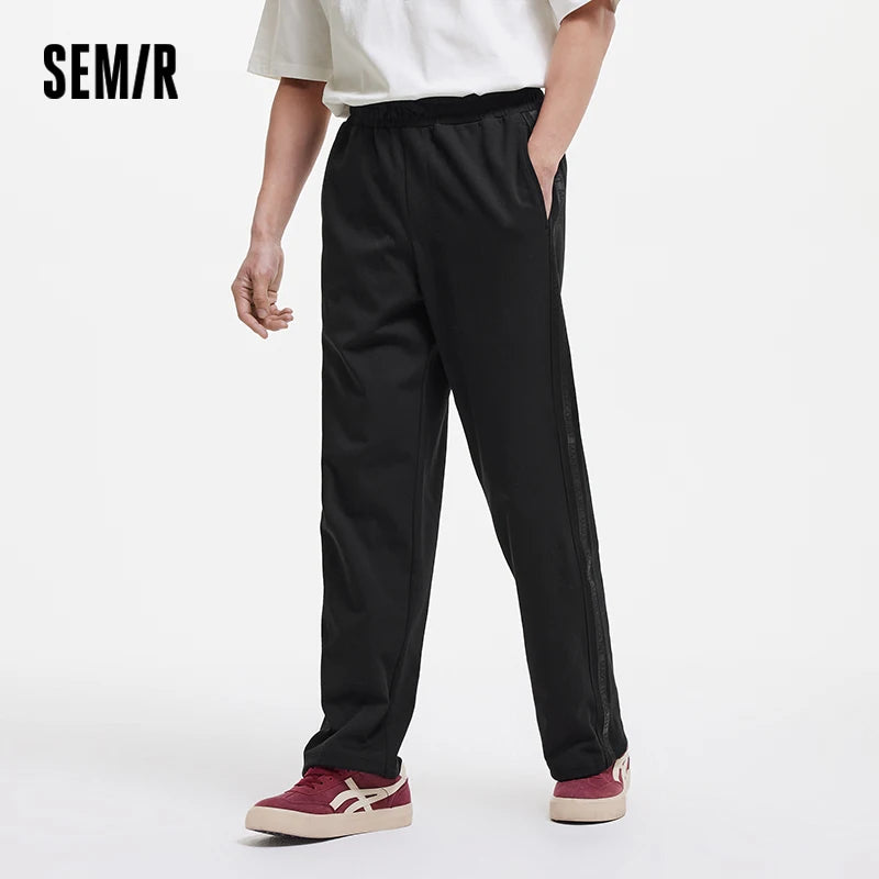 Semir Men Pants Knitted 2026 Textured Loose Fit Straight Wide Leg Urban Casual Everyday Style Soft Comfortable Daily Wear