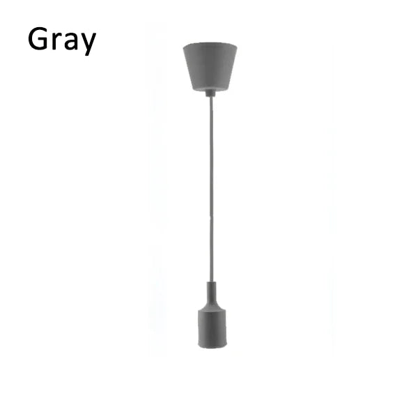 JOYINLED Silicone E27 Pendant Lamp Kit, Height Adjustable Hanging Light Cable with Ceiling Mount for Dining Table, Kids Room