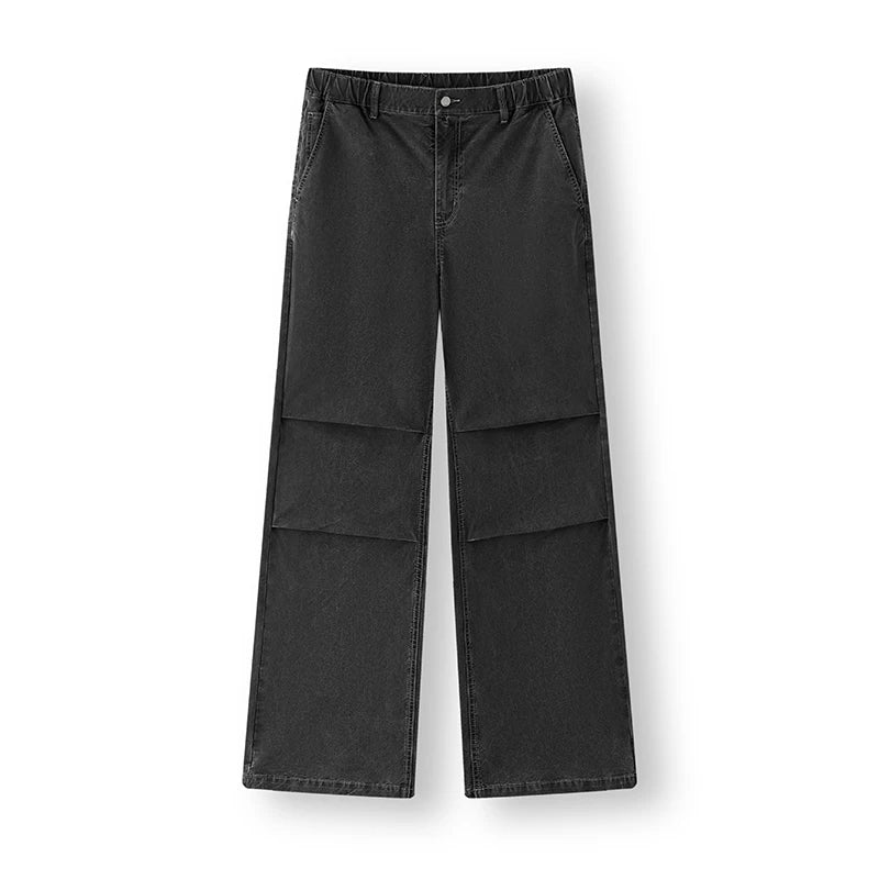 Semir Men Jeans Pleated 2026 Loose Fit Straight Lightweight Washed Urban Casual Everyday Style Soft Comfortable Daily Wear