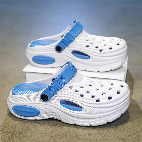 Summer Men Chunky Thick Sole Clogs EVA Breathable Hole Shoes Non Slip Outdoor Beach Garden Platform Sandals Two Wear Slippers