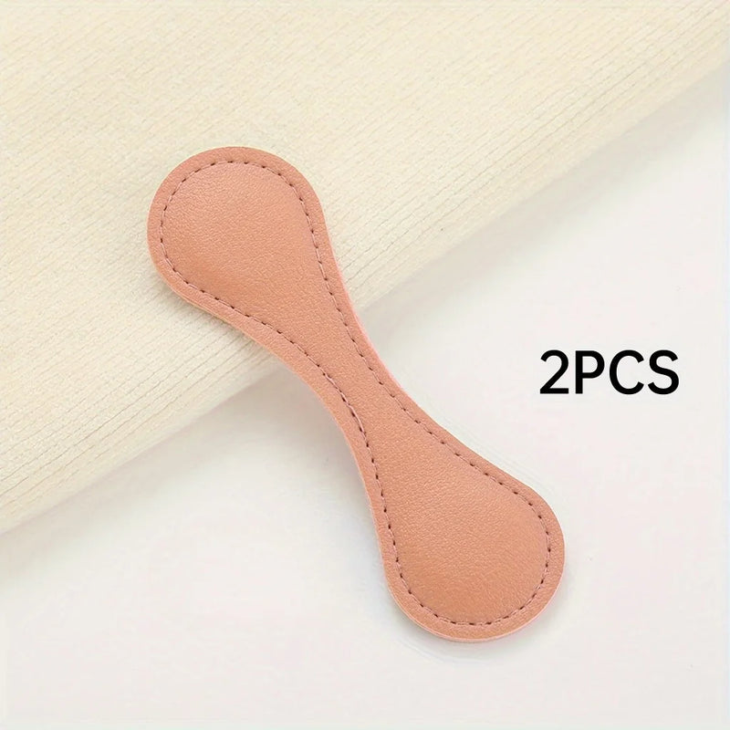 2pcs No-Sew Magnetic PU Leather Clips.Fix Cuffs,Trouser Legs,Scarves,Strong Magnetic Hold,No Damage Removable Buckles.