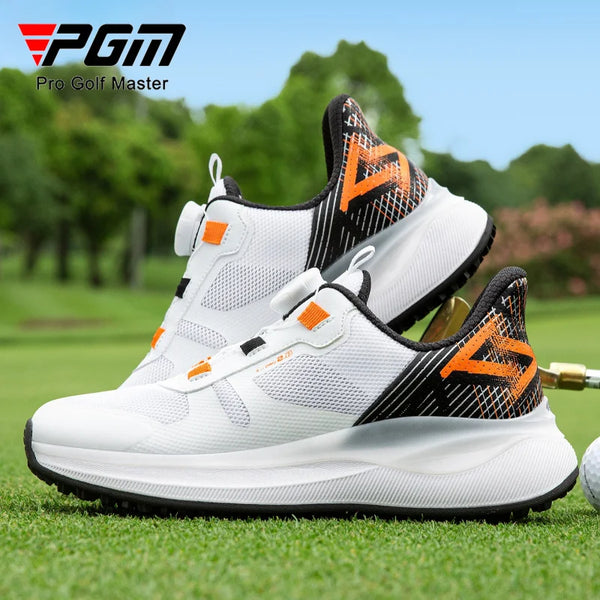 PGM Children's Golf Shoes with High Elasticity, Cushioning, Breathability, Girls Boys Sports Shoes XZ474